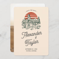 Casamento do Deserto da Paisagem do Bold Retro Vib