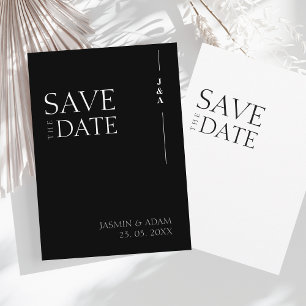Reserve A Data Casamento do Monograma Minialista Branco Elegante