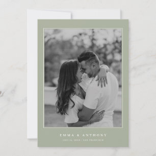 Reserve A Data Casamento do Monograma Verde do Formal Vintage Sag