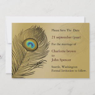 Reserve A Data casamento do pavão de ouro salvar a data