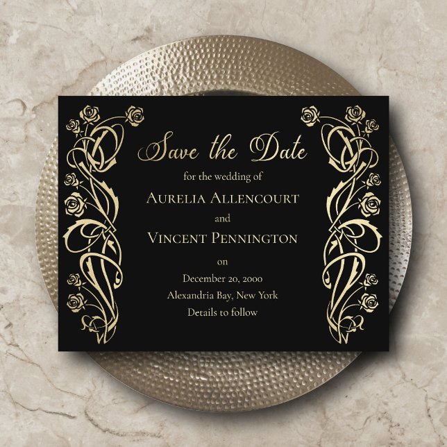 Reserve A Data Casamento dos Rosas Reais Medievais Salvar a Data (Criador carregado)