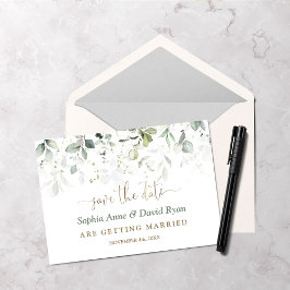 Reserve A Data Casamento Dourado Charm Watercolor Airy Greenery