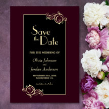 Casamento Dourado da Borgonha Negra Elegante