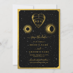 Reserve A Data Casamento Dourado das Estrelas Celestiais Crescent