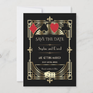 Reserve A Data Casamento Dourado de Arte Negra Deco Roaring 20