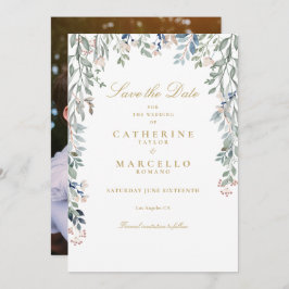 Reserve A Data Casamento Dourado de Foto Floral de Flores Selvage