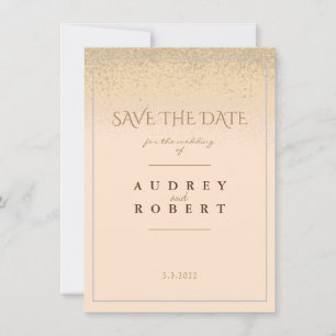 Reserve A Data Casamento Dourado de Literatura Elegante Beige