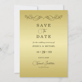 Reserve A Data Casamento Dourado de luxo elegante