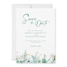 Casamento Dourado Mínimo Eucalyptus Salve A Data