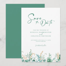 Reserve A Data Casamento Dourado Mínimo Eucalyptus Salve A Data