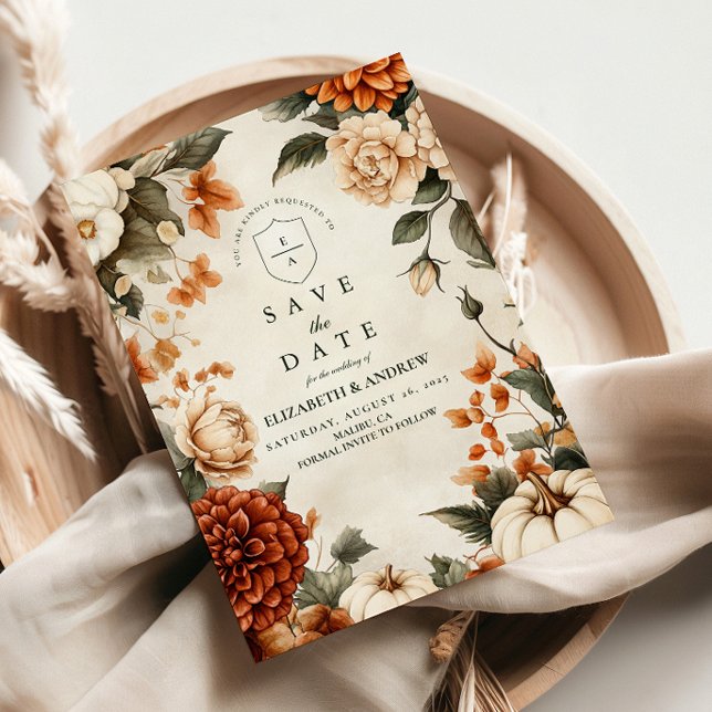 Reserve A Data Casamento Elegância Abóbora e Especiarias (Criador carregado)