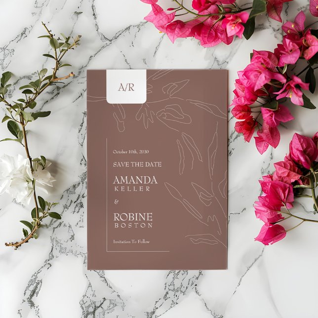 Reserve A Data Casamento Elegante Abstrato Minimalista (Criador carregado)