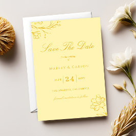 Reserve A Data Casamento Elegante Amarelo Manteiga Tendência