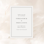 Reserve A Data Casamento Elegante Branco e Negro Simples<br><div class="desc">Casamento elegante salve a data com um design simples e clássico com fontes serif tradicionais e uma fronteira em torno de seus detalhes de eventos.</div>