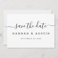 Casamento Elegante Branco e Preto Simples Moderno