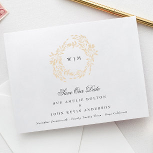 Reserve A Data Casamento Elegante Clássico do Monograma tradicion