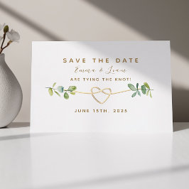 Reserve A Data Casamento Elegante com Eucalipto Verde