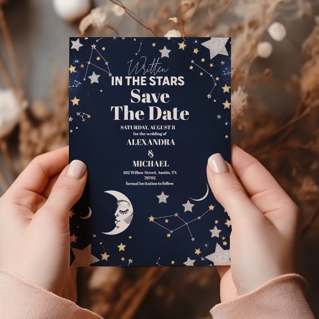 Reserve A Data Casamento Elegante Crescente Celestial (Criador carregado)