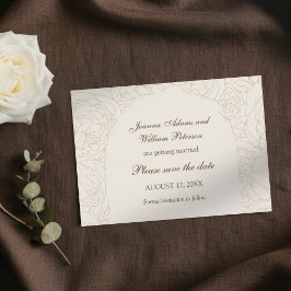 Reserve A Data Casamento elegante de Beige Brown, salvar a data