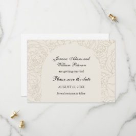 Reserve A Data Casamento elegante de Beige Brown, salvar a data
