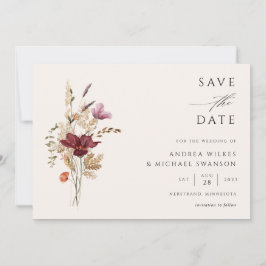 Reserve A Data Casamento Elegante de Boho Flor Silvestre de Outon