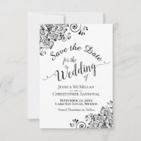 Casamento Elegante de Caligrafia Branca e Preta