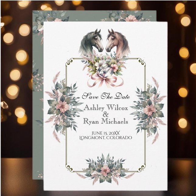 Reserve A Data Casamento Elegante de Cavalo de Primavera (Enjoy this beautiful collection of elegant watercolor designs.)