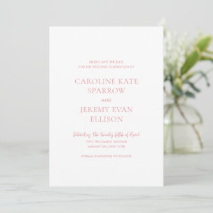 Reserve A Data Casamento Elegante de Código QR Rosa Limpo
