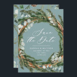 Reserve A Data casamento elegante de eucalipto com script moderno<br><div class="desc">Escrito moderno e eucalipto foliage...  era um casamento elegante. Design na moda moderno mínimo. Todas as cores podem ser personalizadas.</div>