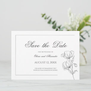Reserve A Data Casamento elegante de flor picante salva a data