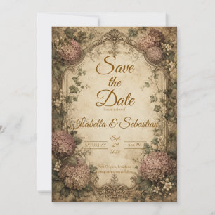 Reserve A Data Casamento Elegante de Hortênsias Vintage