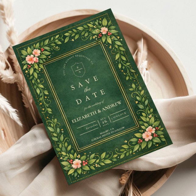 Reserve A Data Casamento Elegante de Jardim Vintage (Criador carregado)