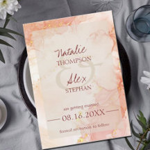 Casamento Elegante do Efeito Marble Dourado Peach