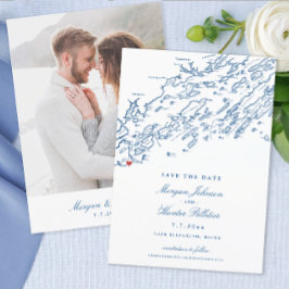 Reserve A Data Casamento Elegante do Mapa de Cabo Elizabeth Maine