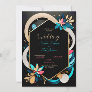 Reserve A Data casamento elegante e abstrato