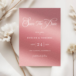 Reserve A Data Casamento Elegante e Chic com Gradiente de Rosa Do