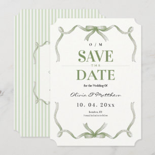 Reserve A Data Casamento Elegante e Moderno em Verde Sage
