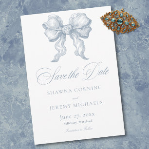 Reserve A Data Casamento Elegante em Tom de Azul Poeirento em Toi