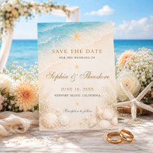 Casamento Elegante Estrela do Mar Oceano Azul