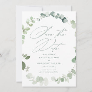 Reserve A Data Casamento Elegante Eucalyptus Calliographic