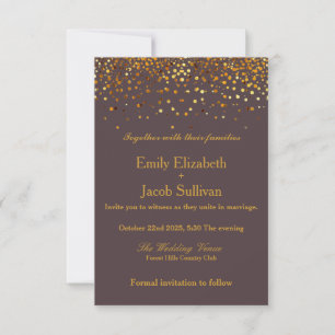 Reserve A Data Casamento Elegante Faux Gold Foil Confetti
