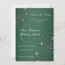 Casamento Elegante floral de Silver verde Emerald