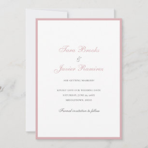 Reserve A Data Casamento Elegante Formal, Rosa-Rosa, Simples