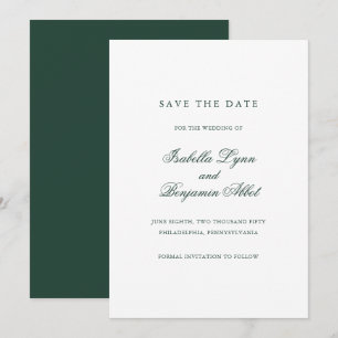 Reserve A Data Casamento Elegante Formal Verde Florestal Tradicio