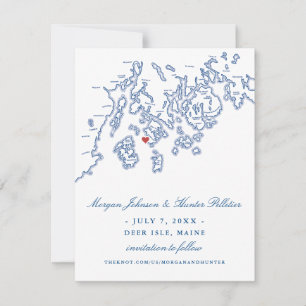 Reserve A Data Casamento Elegante Isle Maine Aragosta marinho Blu