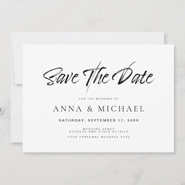 Reserve A Data Casamento Elegante Minimalista (Frente)