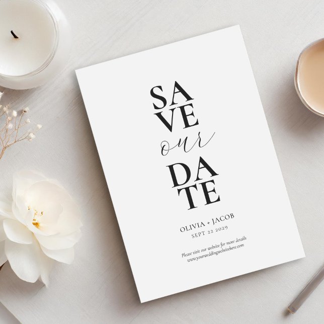 Reserve A Data Casamento Elegante Minimalista (Criador carregado)