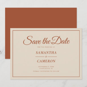 Reserve A Data Casamento Elegante Minimalista Terracotta Rustic
