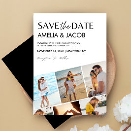Reserve A Data Casamento Elegante Moderno Foto Preto e Branco
