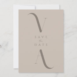 Reserve A Data Casamento Elegante Moderno Minimalista de Taupe